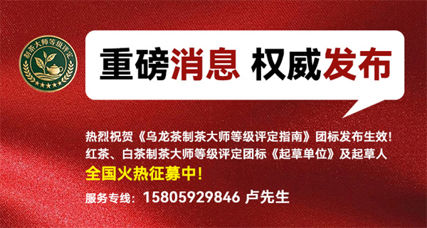 茶界开春惊喜，乌龙茶制茶大师等级评定发布，新标准迈入新征程！